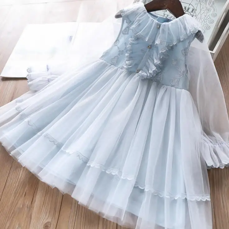2020 новые весенние детские кружевные платья феи с оборками милая мягкая одежда