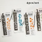 4 шт. Милая клетка для птиц, полые металлические закладки, кавайные полые линейки, сделай сам, запись, ежедневные шаблоны для детей, подарок, школьные принадлежности