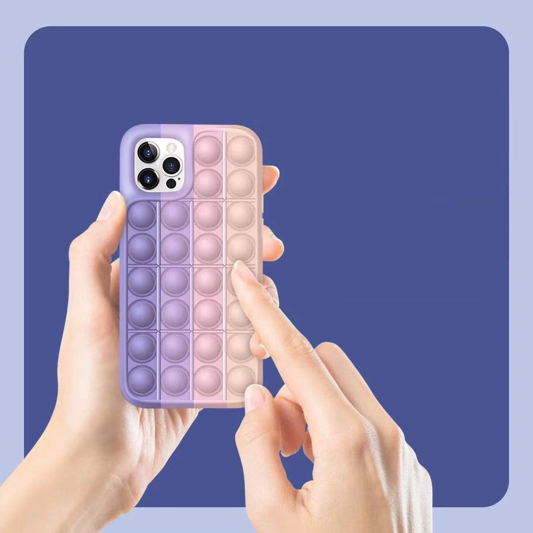 Funda de tel&eacute;fono para IPhone, carcasa de silicona para aliviar la ansiedad y el estr&eacute;s, para modelos 12, 11 Pro, XR, XS, Max y Huawei-3