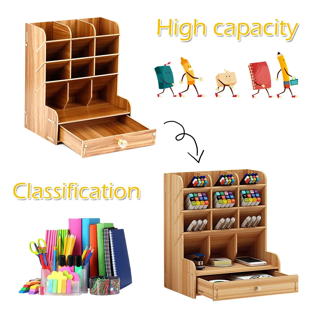 Многофункциональный настольный органайзер с подставкой 13 ячеек лоток для файлов