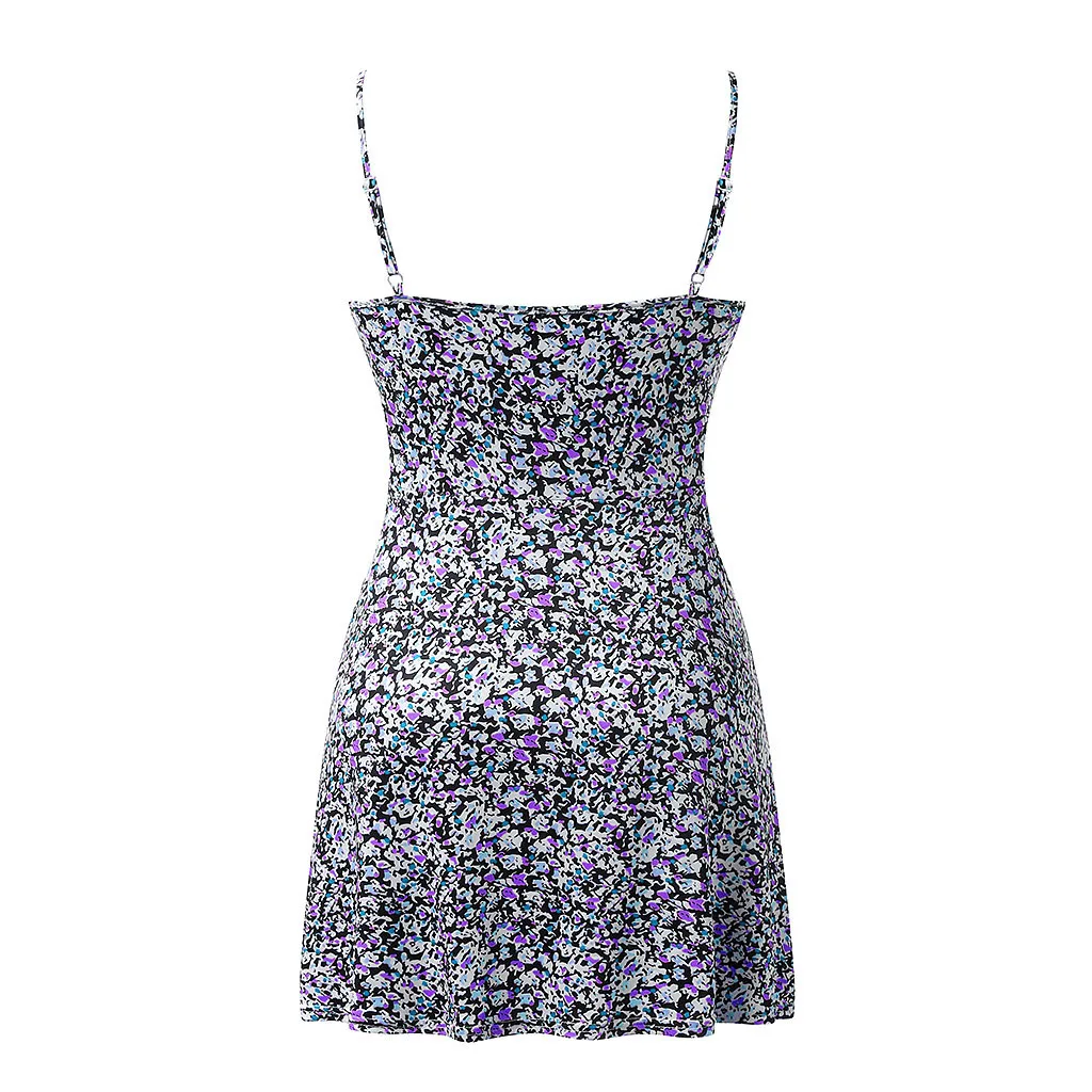 

Womens Summer Print Color Block Sleeveless Dress A-Line Maxi Mini Sundress Dress Women Dresses Mini Sundress roupas femininas
