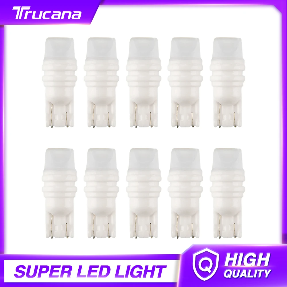 

Trucana 10pcs W5W 3-SMD Car T10 LED 194 168 Wedge Replacement Reverse Instrument Panel Lamp White Bulbs For Clearance Lights 12V