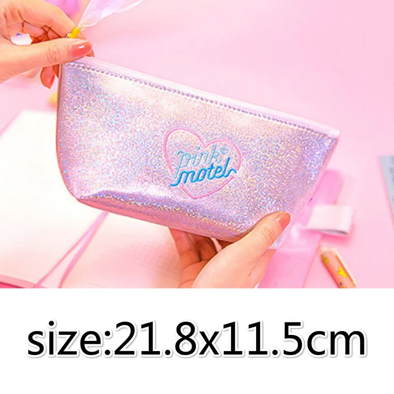 

boat shape pencil bag ins style girl Sequin pencil bag student cosmetic storage bag fashion pencil pouch