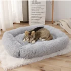 Плюшевая квадратная кровать для кошек, собачья будка, однотонный коврик для кошек, зимние подушки, мягкая теплая детская одежда для маленьких, средних и больших собак, домашних животных