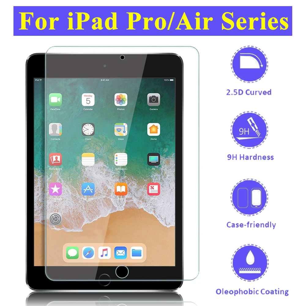 IPadPro 12,9 дюймов закаленное стекло для iPad Pro защита экрана iPed Air 1 2 5 6 9,7 планшет защитный i Pad 11 iPe