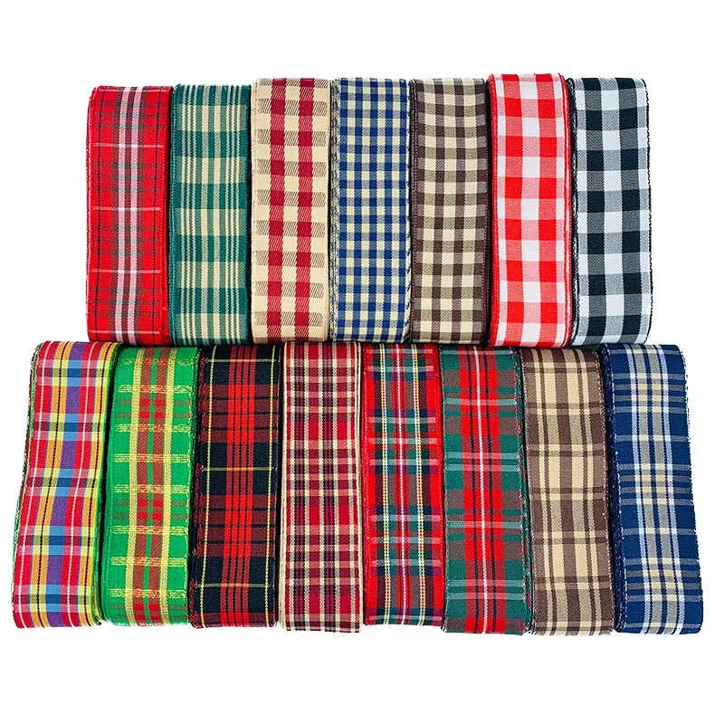 5 ярдов 25 мм клетчатая лента с рисунком в клетку для рождественской свадебной