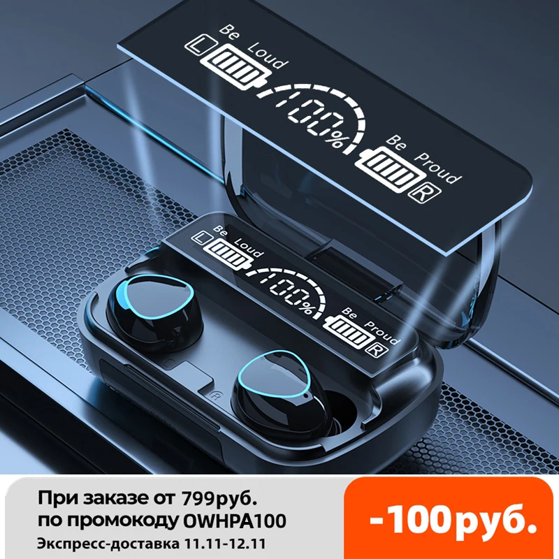 

TWS Bluetooth-compatible 5.1 Earphones 3500mAh Charging Box Wireless Headphone Sports Waterproof Headsets With Microphone