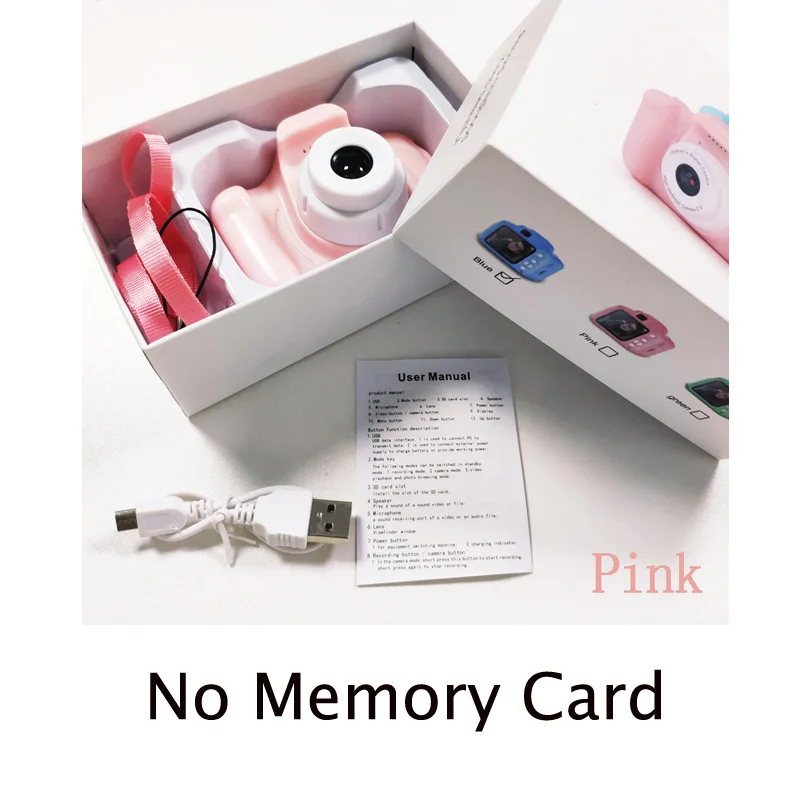 Pink A Детская цифровая камера, игрушки для детей, подарки на день рождения, мини 1080P проекционная видеокамера, рождественский подарок для маленьких девочек и мальчиков - Цвет: Pink A