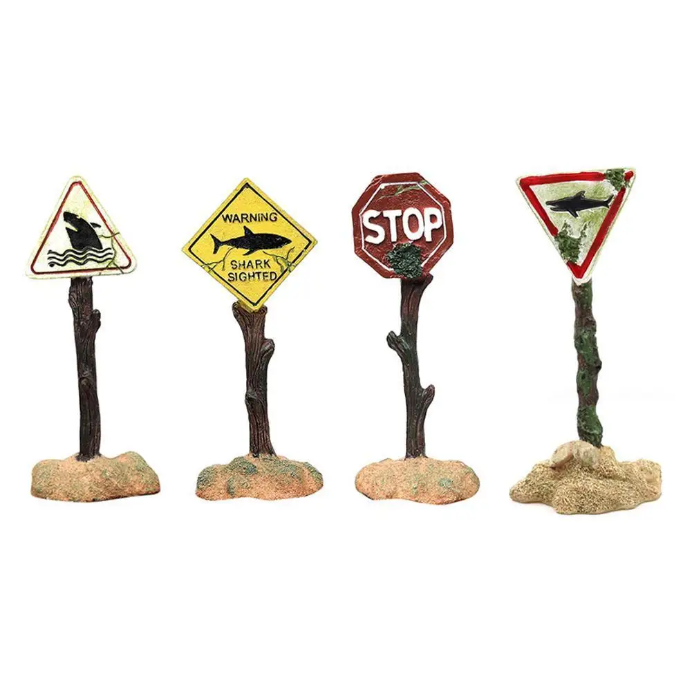 

Resin AquariumWarning Sign Fish Tank Aquarium Background Decoration Ornaments Artificial Landscaping Accessories 6.5x4.5x16cm