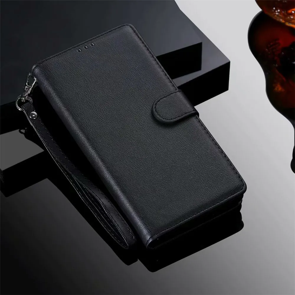 2 в 1 чехол для телефона huawei P30 P20 Pro mate 20 10 Lite Y6 Y7 Y9 P Smat Case многофункциональный кожаный, в виде бумажника, Магнитный чехол - Цвет: Black