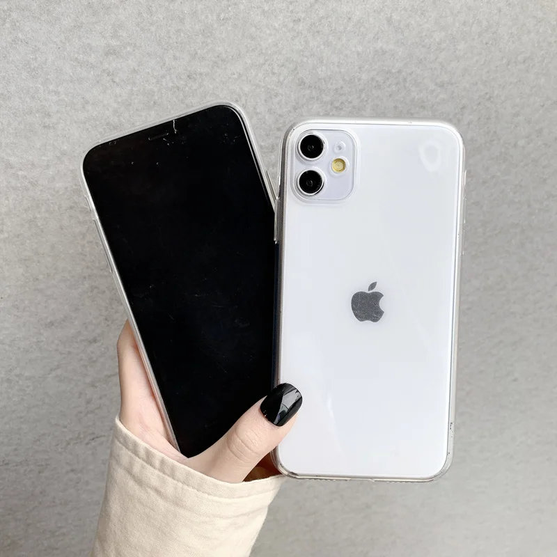 

For iPhone11/Pro/XS/ Max/ X /8/ 7 /6s Plus /SE2020/XR Case Transparent Silicone Soft Cover contracted Anti-fall iphone case
