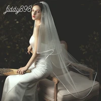 elegant wedding veil 2020 two layers bridal tulle veils with comb wedding accessories velo de novia largo voile mariage