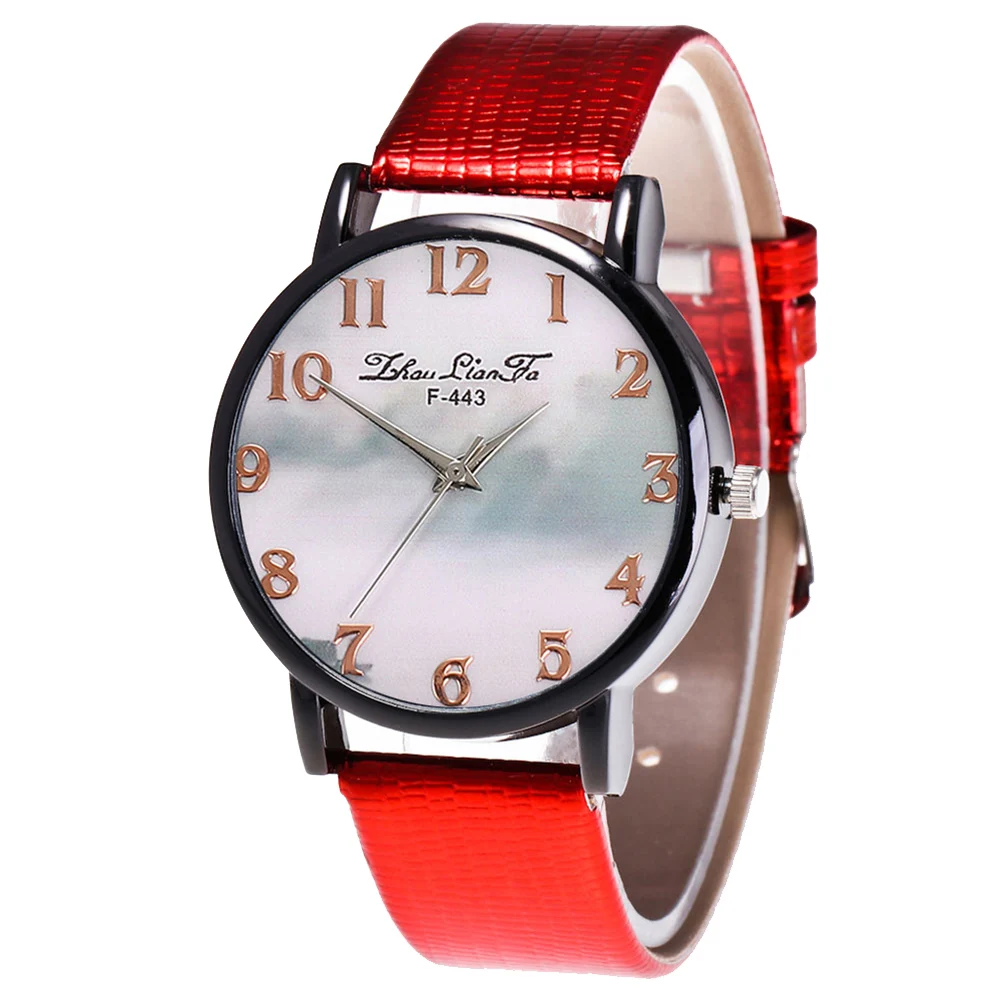 

Simple Men Women Casual Watches Quartz Watch Round Dial Faux Leather Watches For Gifts Travel