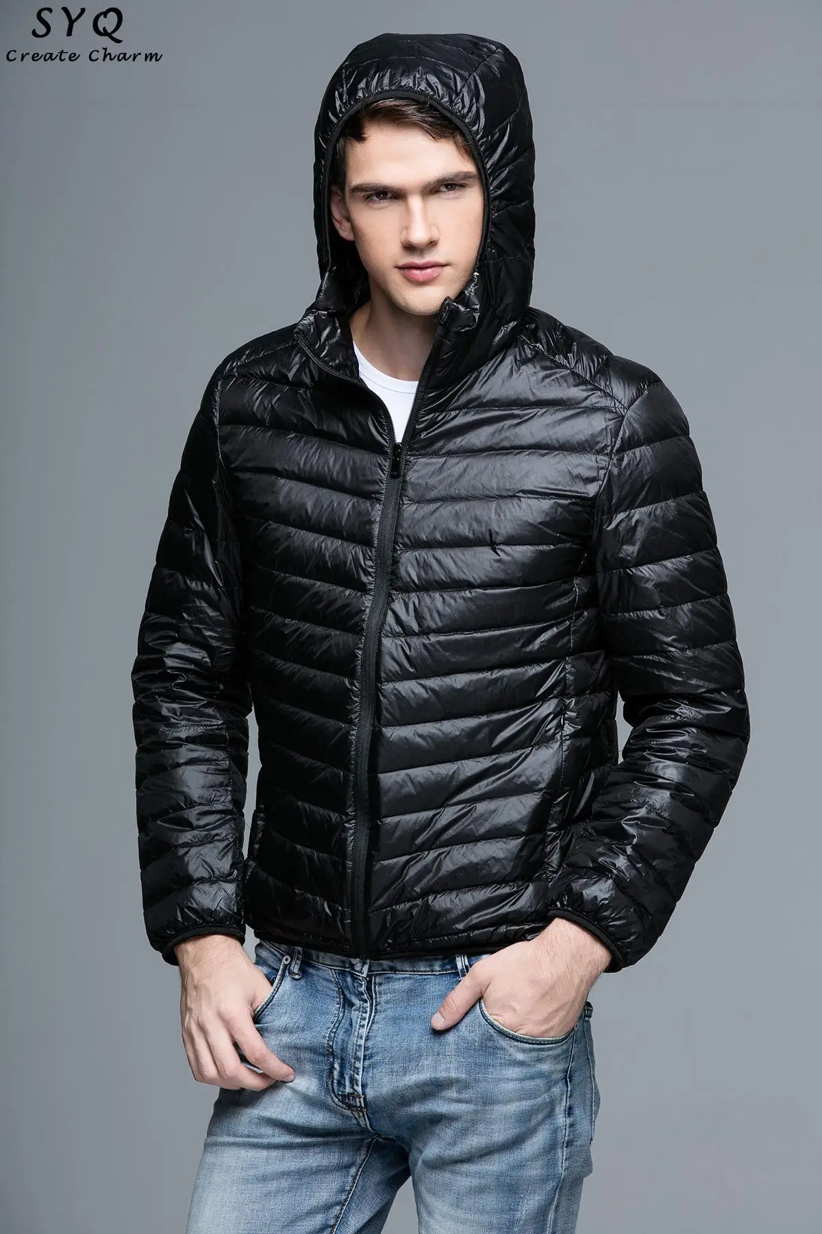 

Winter down jacket men's 90% duck down down jacket ultralight warm men's portable plus size down jacket winter