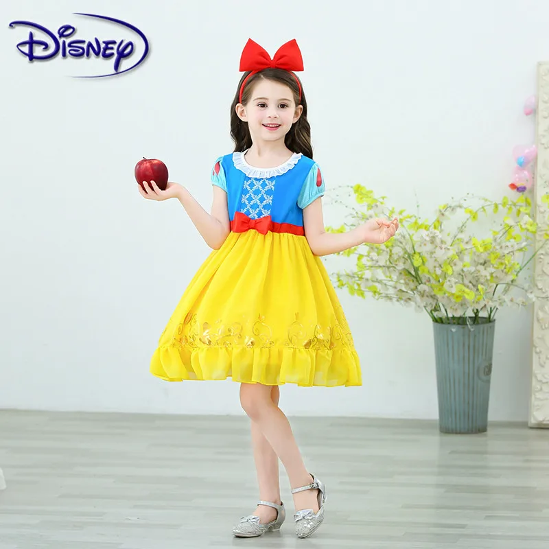 Милый детский костюм Disney для девочек летний Белоснежки выступления пышное