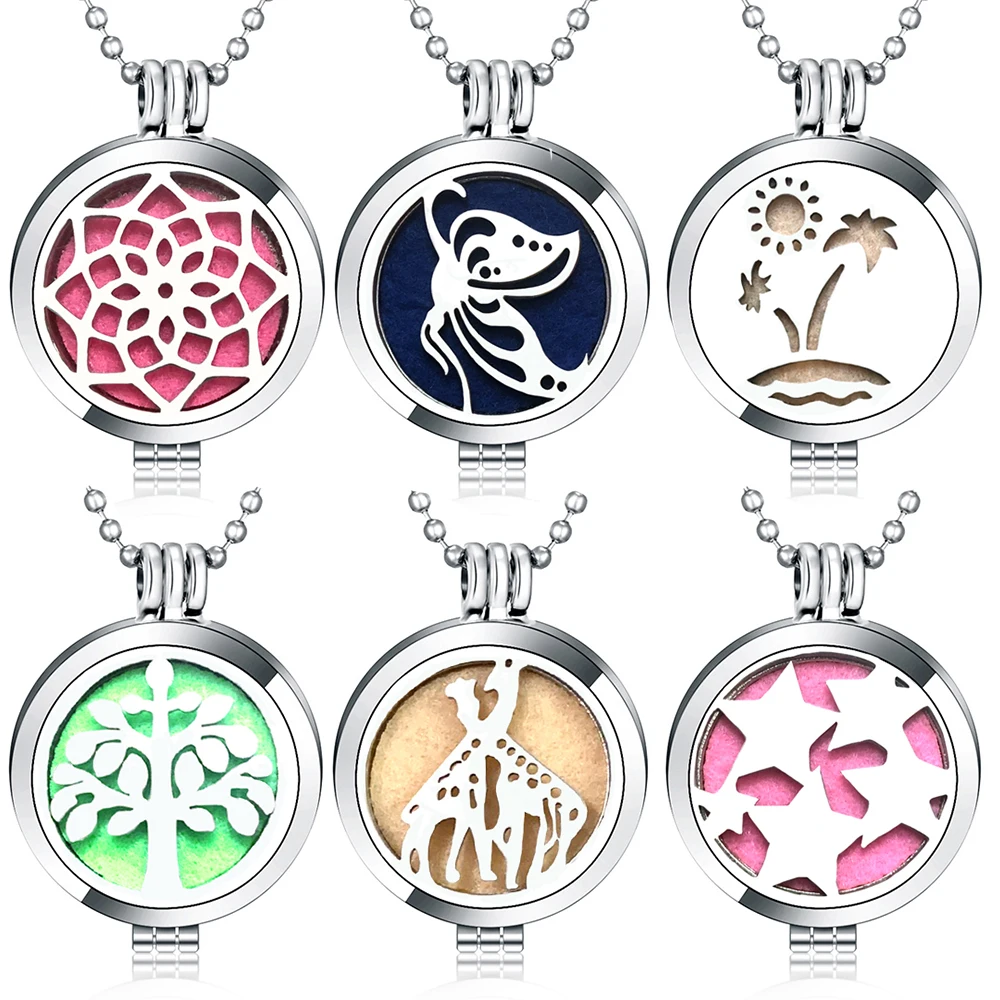 

New Aromatherapy Diffuser Necklace Flowers Style Open Essential Oil Mosquito Repellent Perfume Locket Pendant Women Jewelry Gift