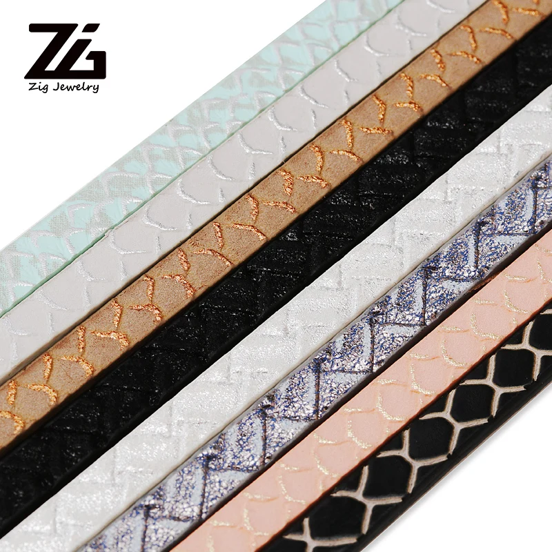 

5mm Flat PU Leather Cord Rope Diy Jewelry Findings Accessories Fashion Jewelry Making Materials for Bracelet