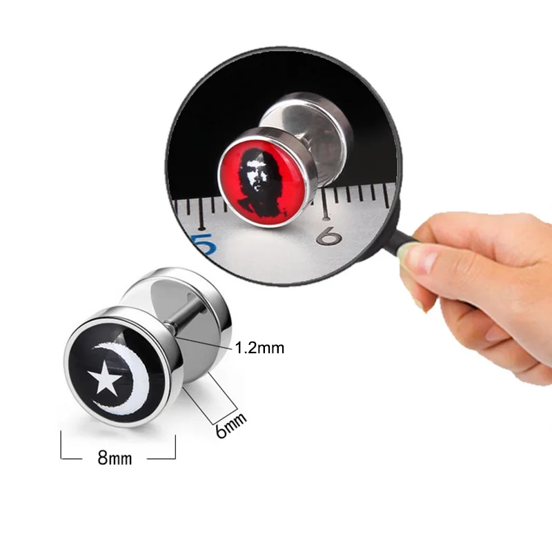 1 шт. гипоаллергенные серьги гвоздики из нержавеющей стали 8 мм|Серьги-гвоздики| |