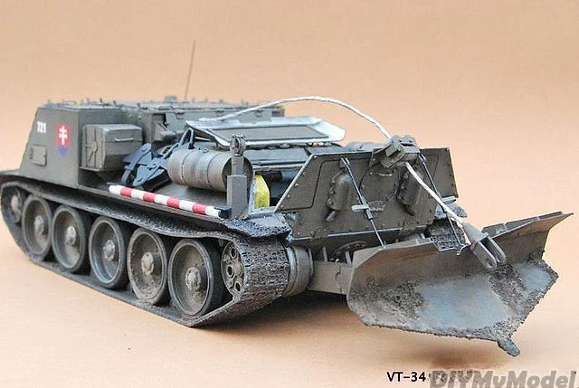 DIYMyModeI-KIT de construcci&oacute;n de tanque de Vt-34 para ni&ntilde;os, rompecabezas de juguete hecho a mano, regalo de pel&iacute;cula-1