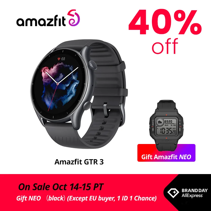  Смарт-часы Amazfit GTR 3 GTR3, AMOLED дисплей 1,39 дюйма 