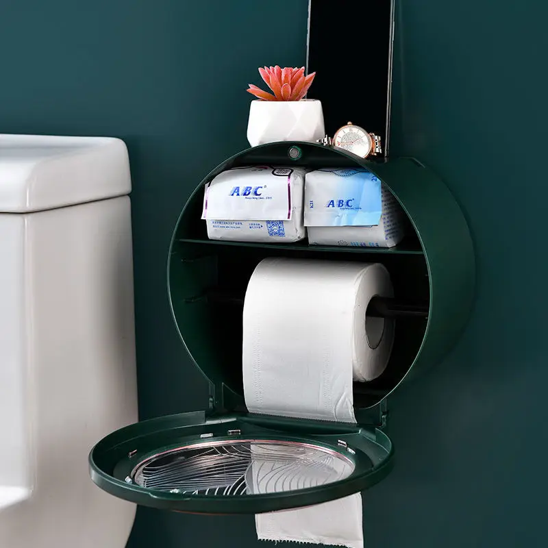 punch free modern waterproof hanging toilet paper holder bathroom accessories wall napkin tissue storage organizer box stand free global shipping