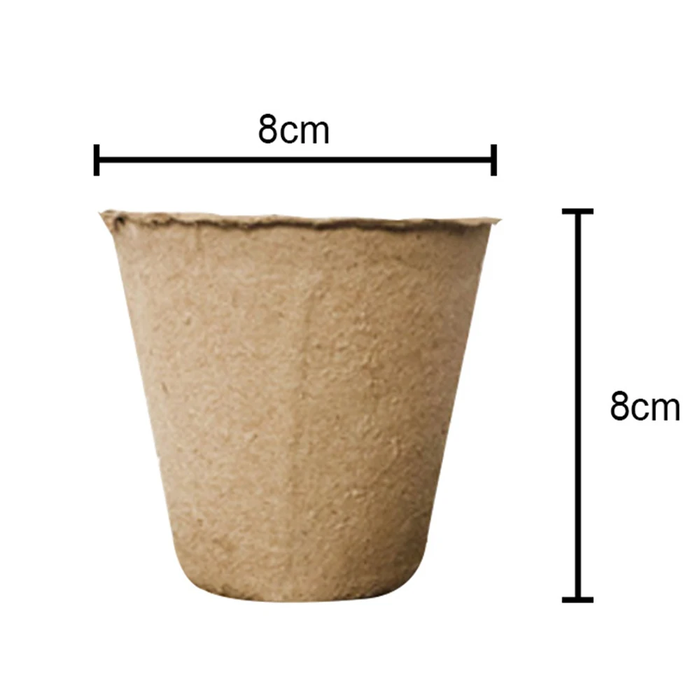 

50Pcs 6/8cm Plant Grow Pot Paper Nursery Cup Starters Garden Flower Pots Herb Vegs Kit Biodegradable Home Gardening Tools