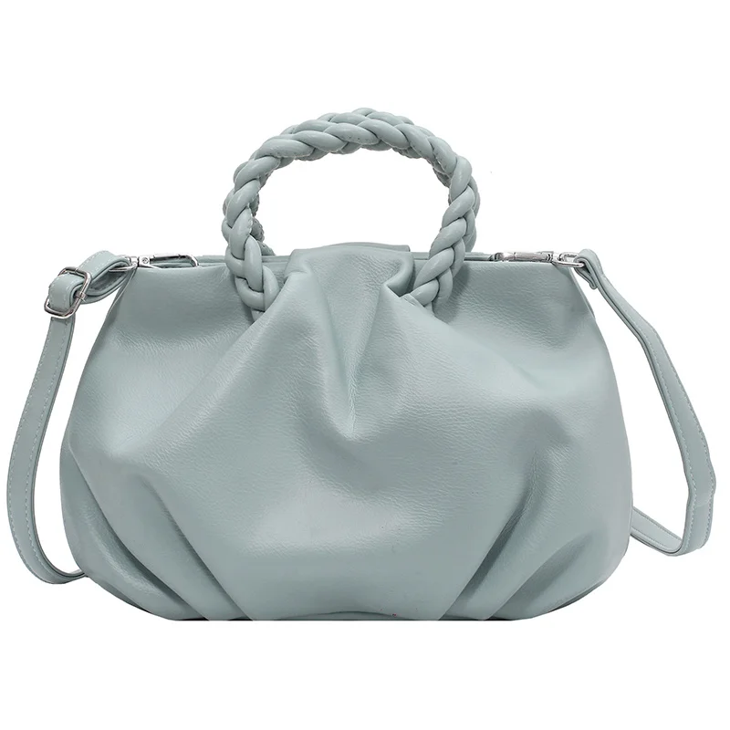 

[BXX] PU Leather Pleated Crossbody Bags For Women 2021 Summer Branded Shoulder Bag Handbags Trending Luxury Travel Bag HU038