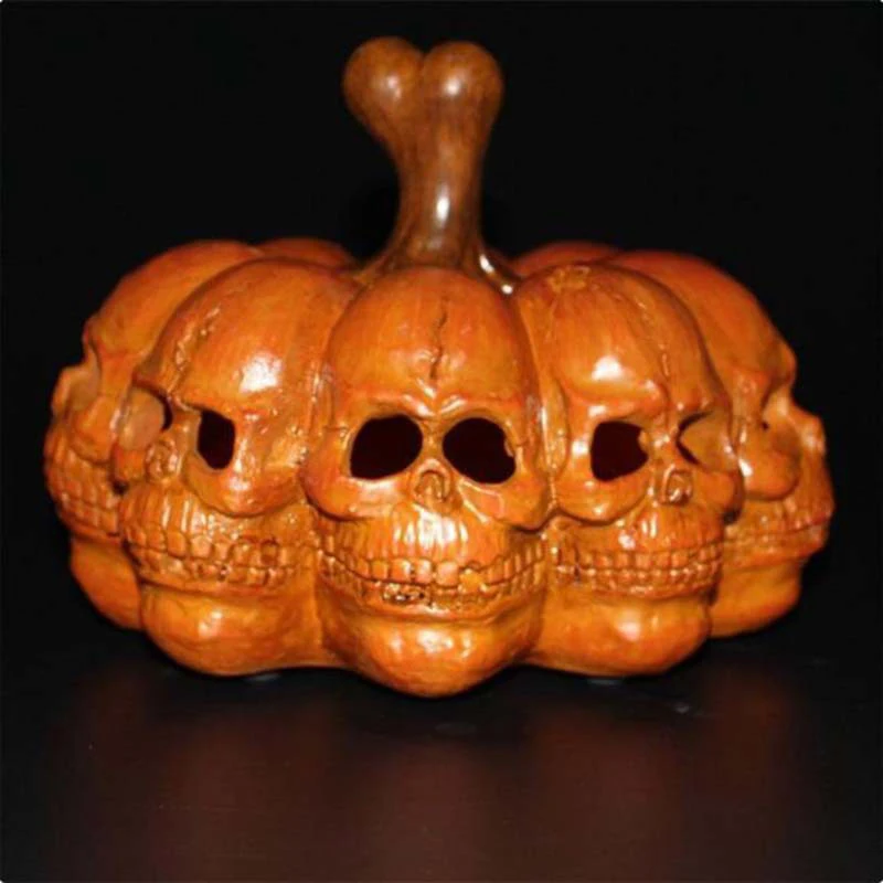 

Halloween Skull Light Ornament Portable Resin Pumpkin Skull Statue for Home Living Room Garden Decoration Hogard