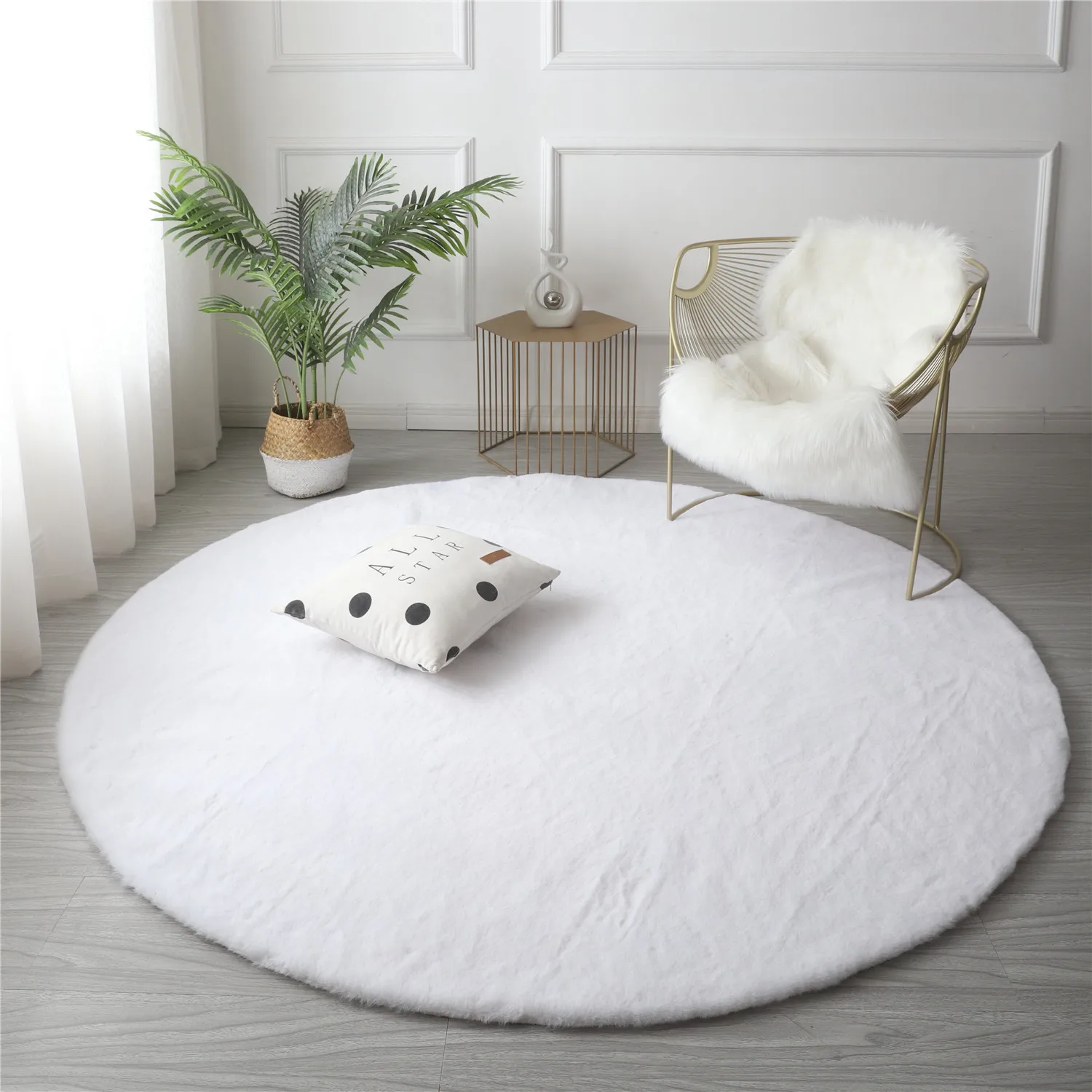 

Super Soft Rabbit Faux Fur Plush Area Rug Nursery Plush Shaggy Rug Non Slip Carpet Washable Floor Rugs for Living Room Carpet