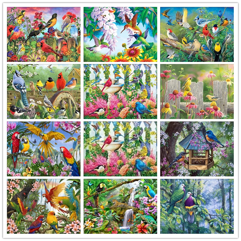 

5D DIY Diamond Painting Bird Cross Stitch Craft Kit Natural Diamond Embroidery Animal Handmade Mosaic Home Decoration