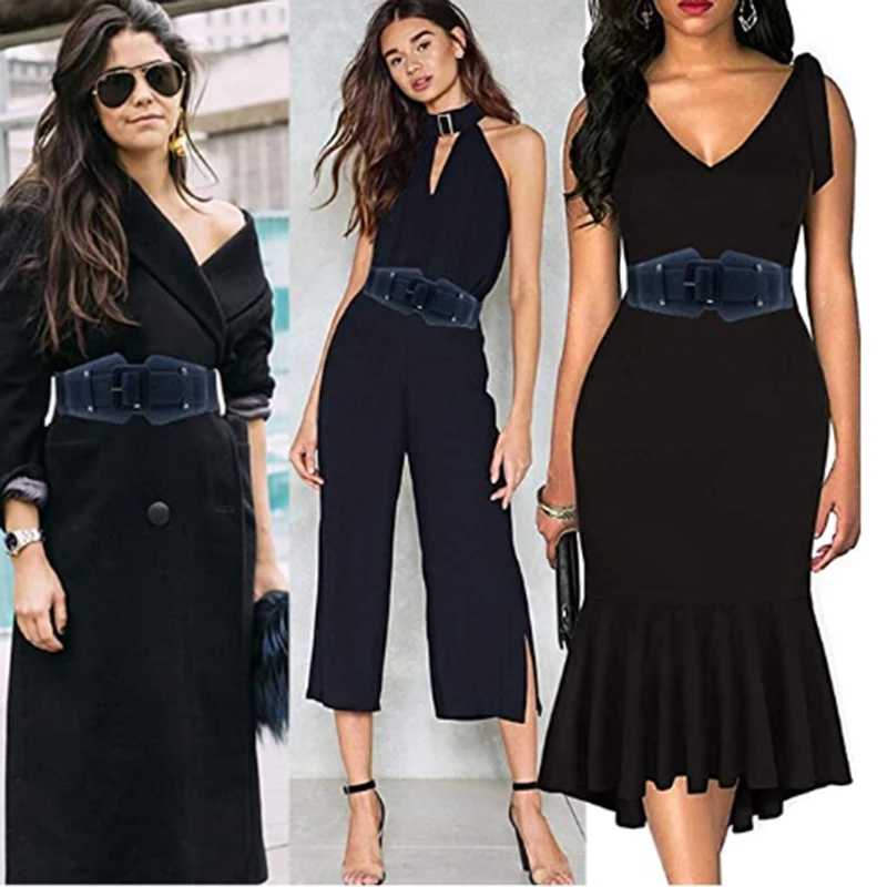 

Extra Wide Waistband Fashion Elastic Stretch Decorative Wide Belt Accessories Personalized Belt