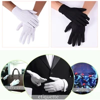 white gloves magician honor guard hands protector full finger men women formal tuxedo etiquette reception parade labor insurance