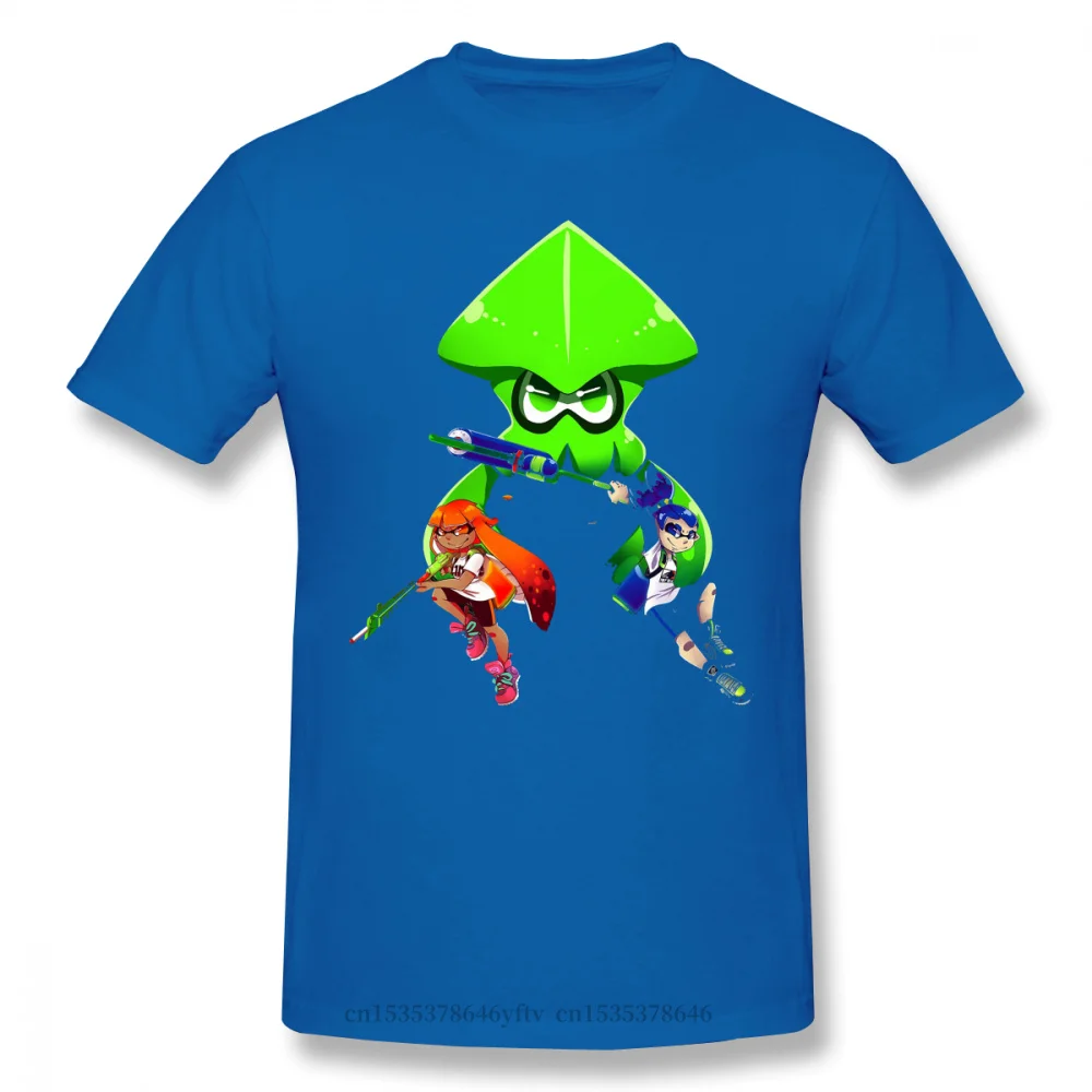 

2021 Leisure Fashion 100% cotton T-shirt New Summer Trio Splatoon Squid Inklings Shooter Game Ofertas Men