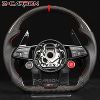 carbon fiber steering wheel perforated leather for audi r8 2016 2020