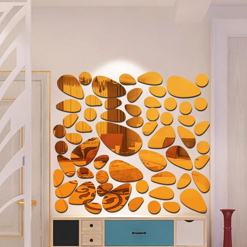 

18pcs Of Goose And Soft Stone Combination Acrylic Mirror Wall Stickers Bathroom Ceiling Background Wall DIY Creative Decorations