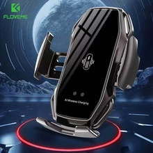 FLOVEME Automatic Sensor Car Phone Holder Wireless Charger For iPhone 12 Car Holder Mobile Stand Mount For Samsung S8 S9 Charger