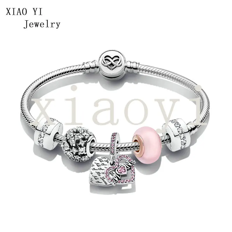 

XIAOYI 2021 NEW s925 Hollow out Mother's Day gift love pendant bracelet high quality premium wholesale jewelry original