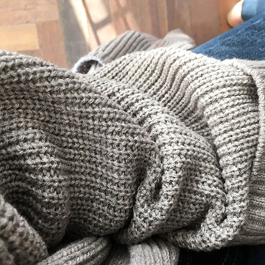 Кардиган женский вязаный свободный черный в стиле Харадзюку |