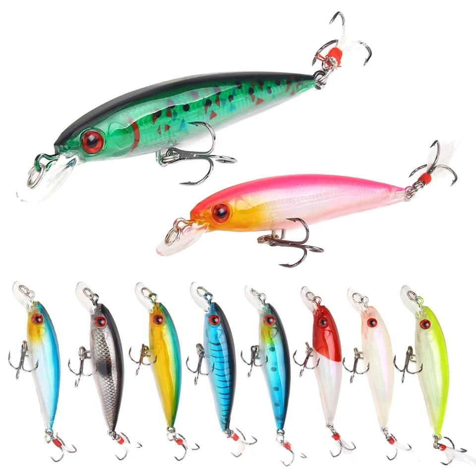 

Walk Fish Minnow Fishing Lure 90mm 7g Aritificial Japan Wobblers Crankbait Hard Bait Feather Tail Plastic Baits Pesca Isca