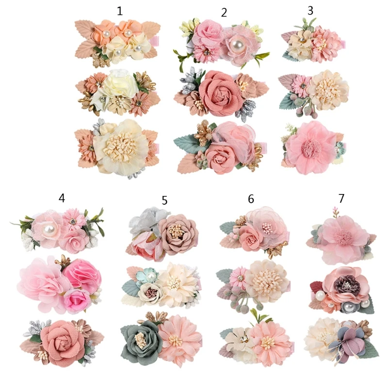 

Baby Girls Floral Hair Clips Flower Headwear Alligator Barrettes Fashion Hair Accessory for Newborn Infants Parties