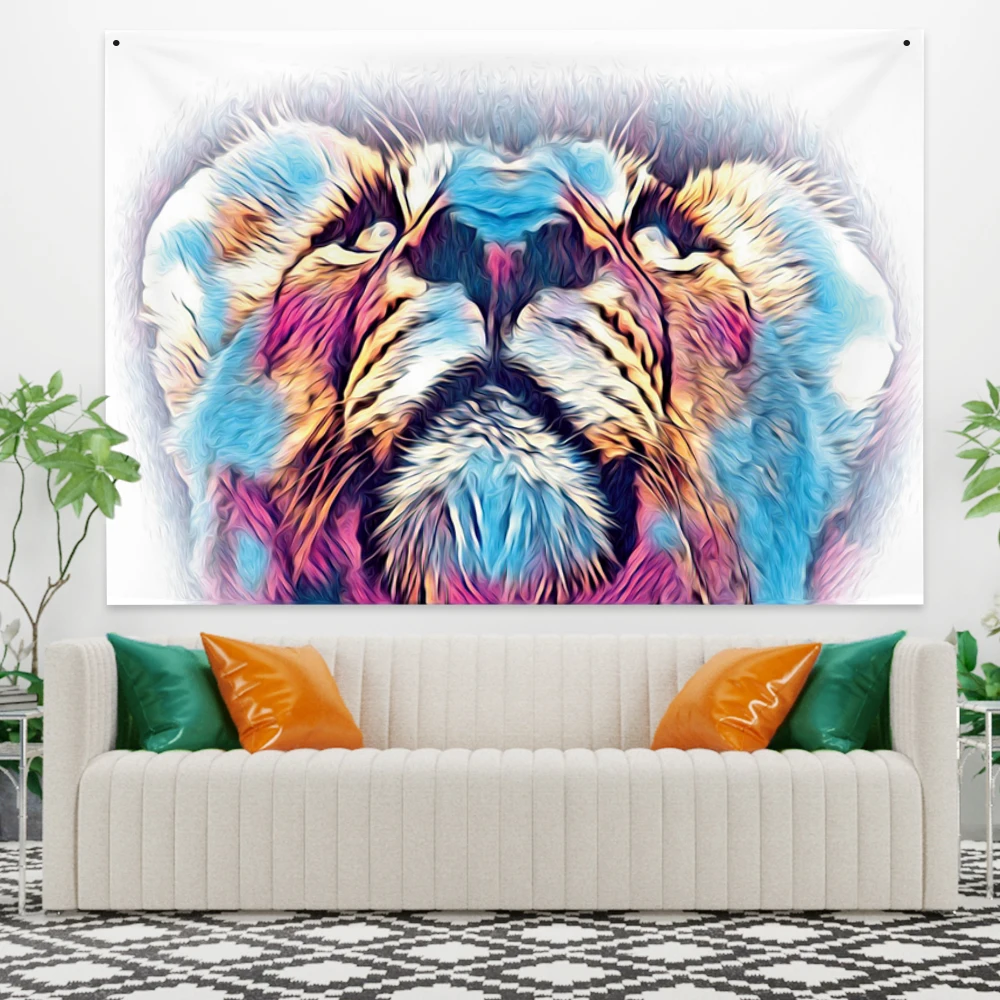 

Гобелен Laeacco, Красочные животные, растения, психоделическая настенная подвеска, хиппи, художественный декоративный фон для гостиной, фантаз...