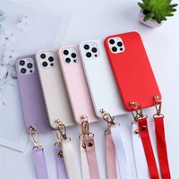 strap cord candy case for xiaomi mi 11t pro 10t lite 11 ultra redmi note 10 pro 10s 9 9t 8 8t silicone lanyard necklace cover