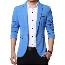 Traje de alta calidad para hombre, chaqueta informal ajustada con un solo botón, moda coreana, novedad (1)