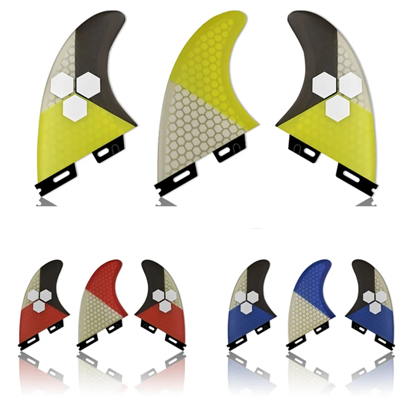 3pcs/set UPSURF FCS II FIN For Surf Accessories Twins Fins Surfboard Thuster Honeycomb Fiberglass Fins For Sup