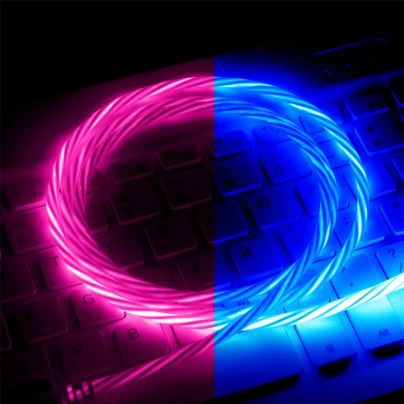 Светящийся кабель светодиодная подсветка Micro USB Тип C зарядный для iPhone X XS Max 7 8 6 5 s