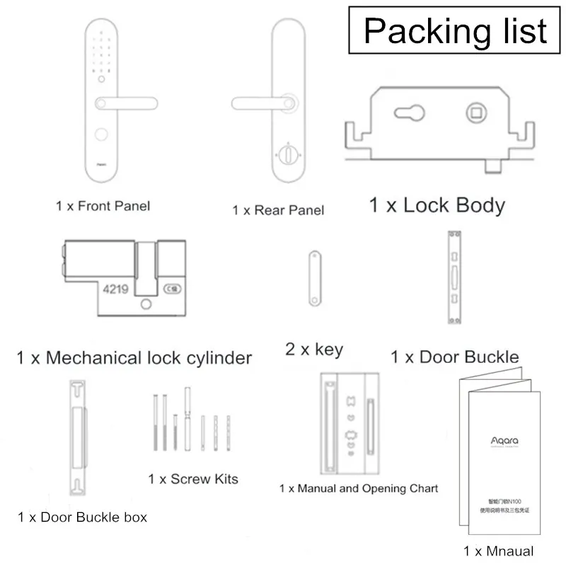 

Aqara N100 Smart Door Lock Fingerprint NFC Unlock Works Bluetooth Password with Mijia HomeKit Smart Linkage with Doorbell Top