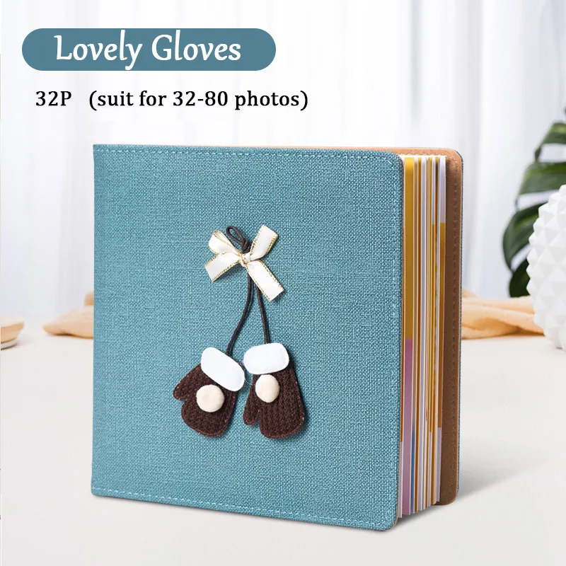 32P lovely gloves Фотоальбом книга печать на заказ Фотокнига DIY Выпускной памятная книга фотостудия детский альбом для автографов - Цвет: 32P lovely gloves