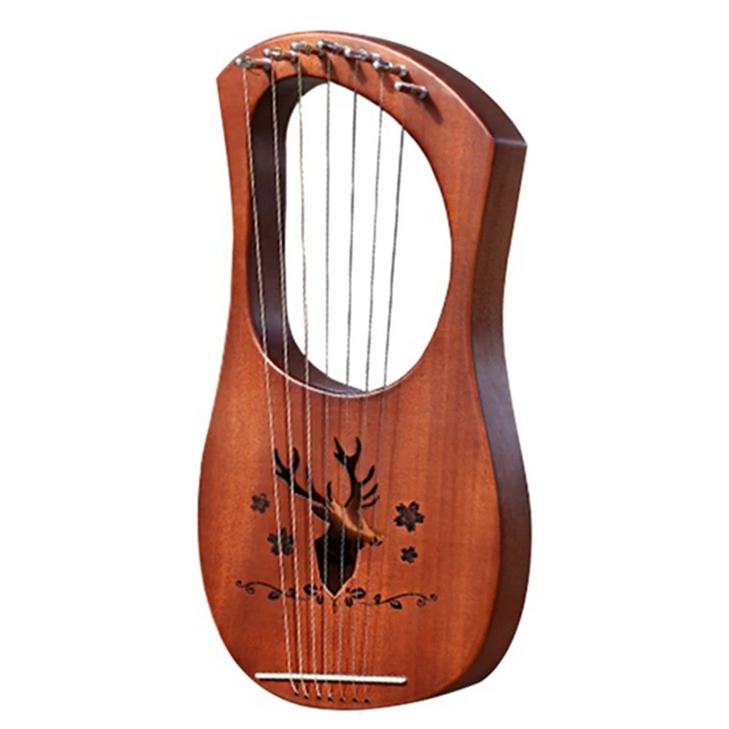 7-String Lyre Harp Mahogany Solid Wooden Metal Strings Stringed Instruments | Спорт и развлечения