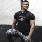 Мужская футболка Muscleguys для тренажерного зала, фитнеса, бодибилдинга, тренировок, хлопковая Спортивная футболка, размера плюс, M-2XL