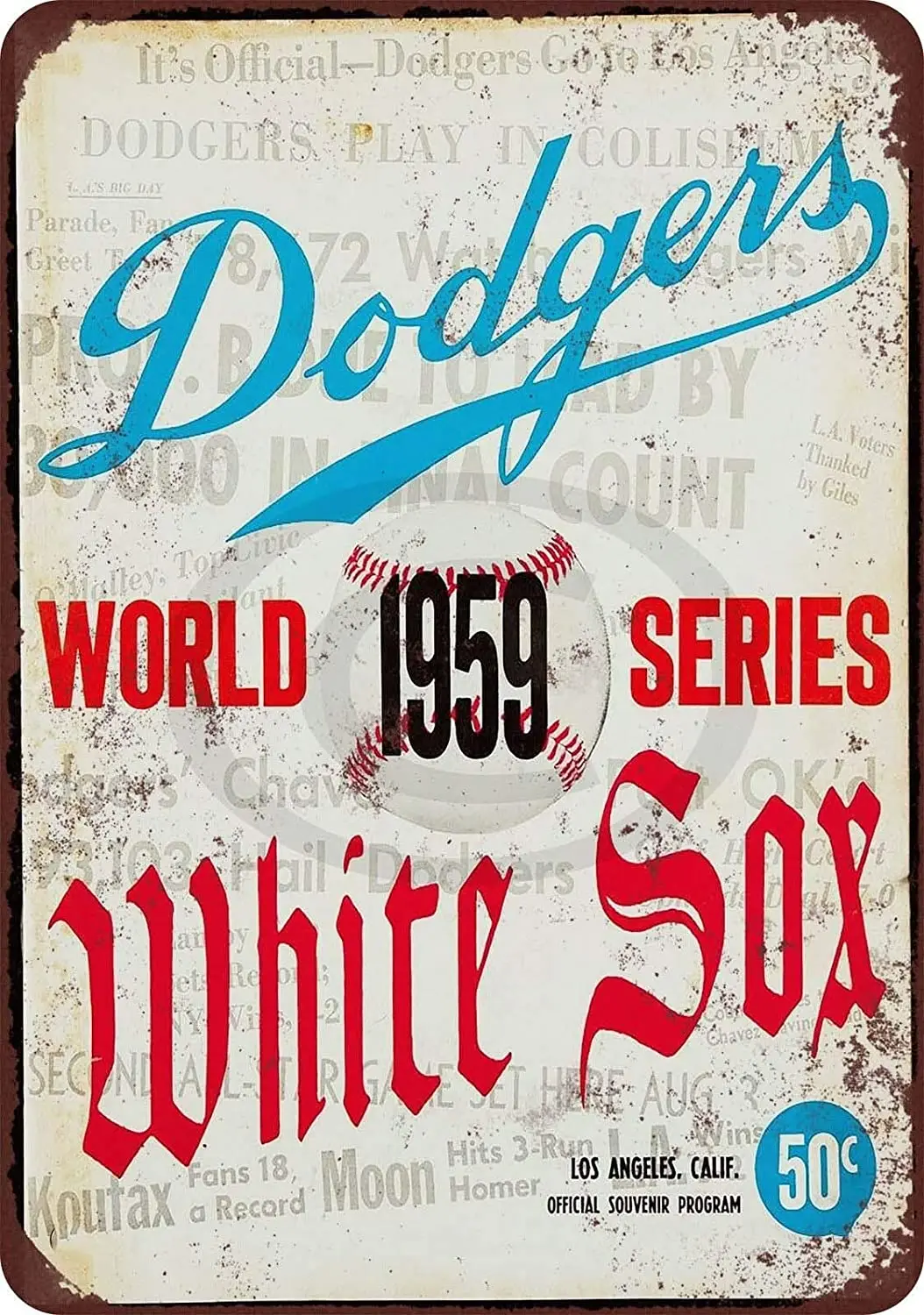 

Металлический знак для украшения стен, дизайн dodgers and white socks, От Амелии Шарпе, для украшения дома, бара, ресторана, гаража
